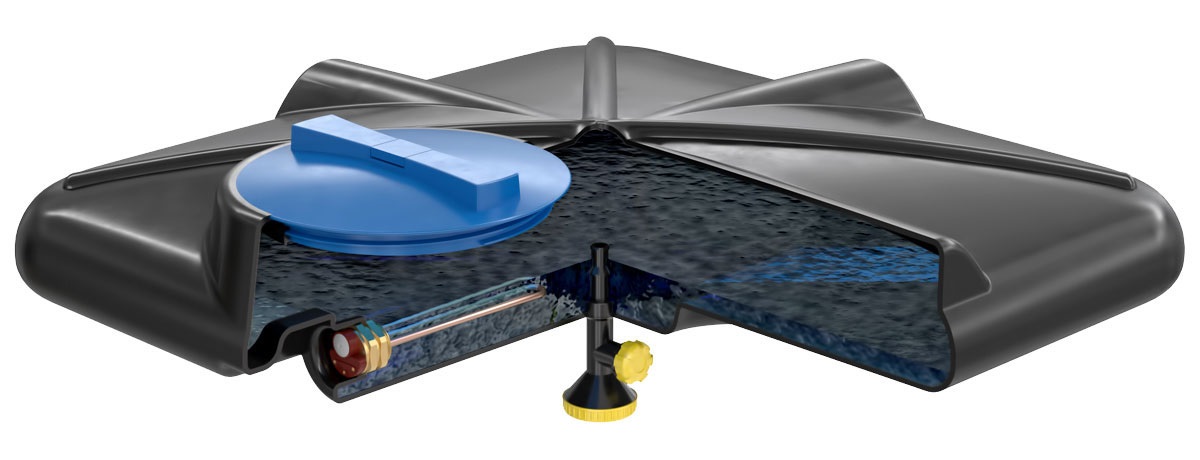 Бак для летнего душа  с подогревом