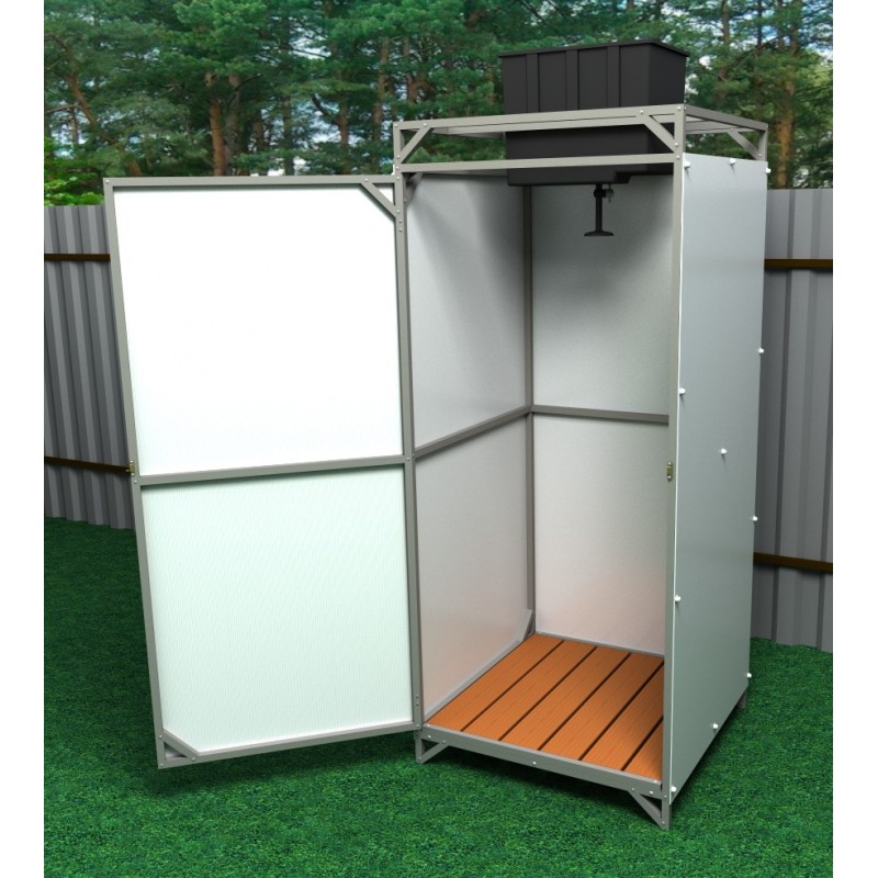 Душ для дачи из поликарбоната с раздевалкой