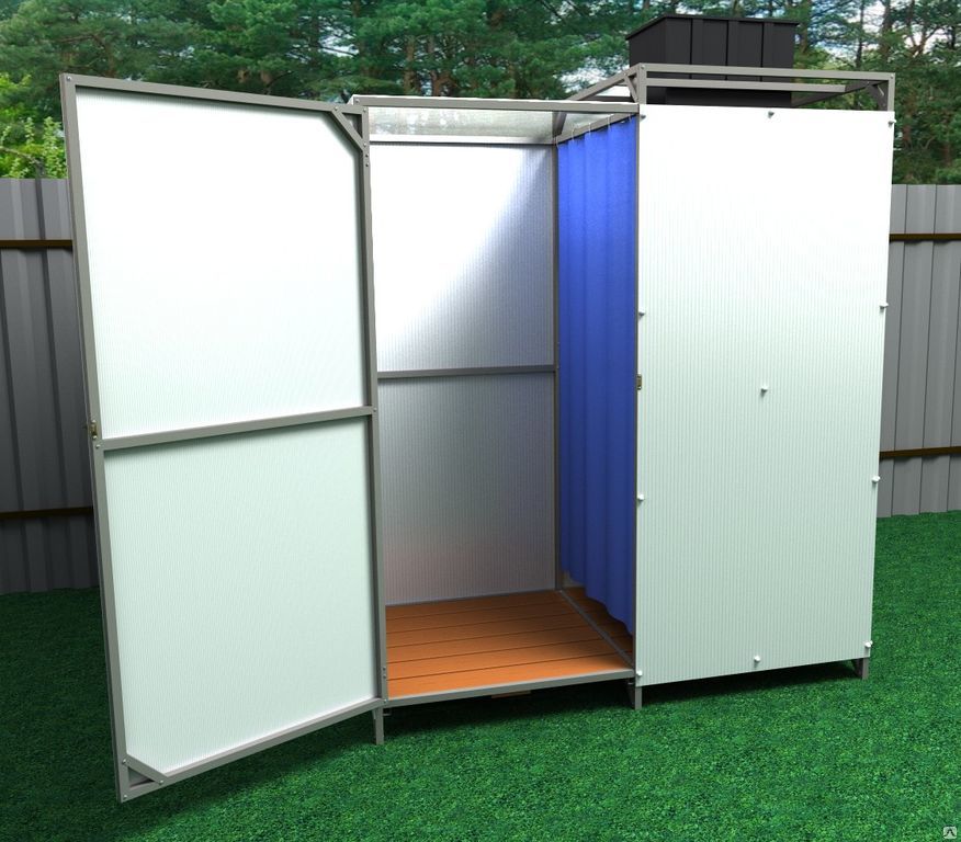 Душ для дачи из поликарбоната с раздевалкой